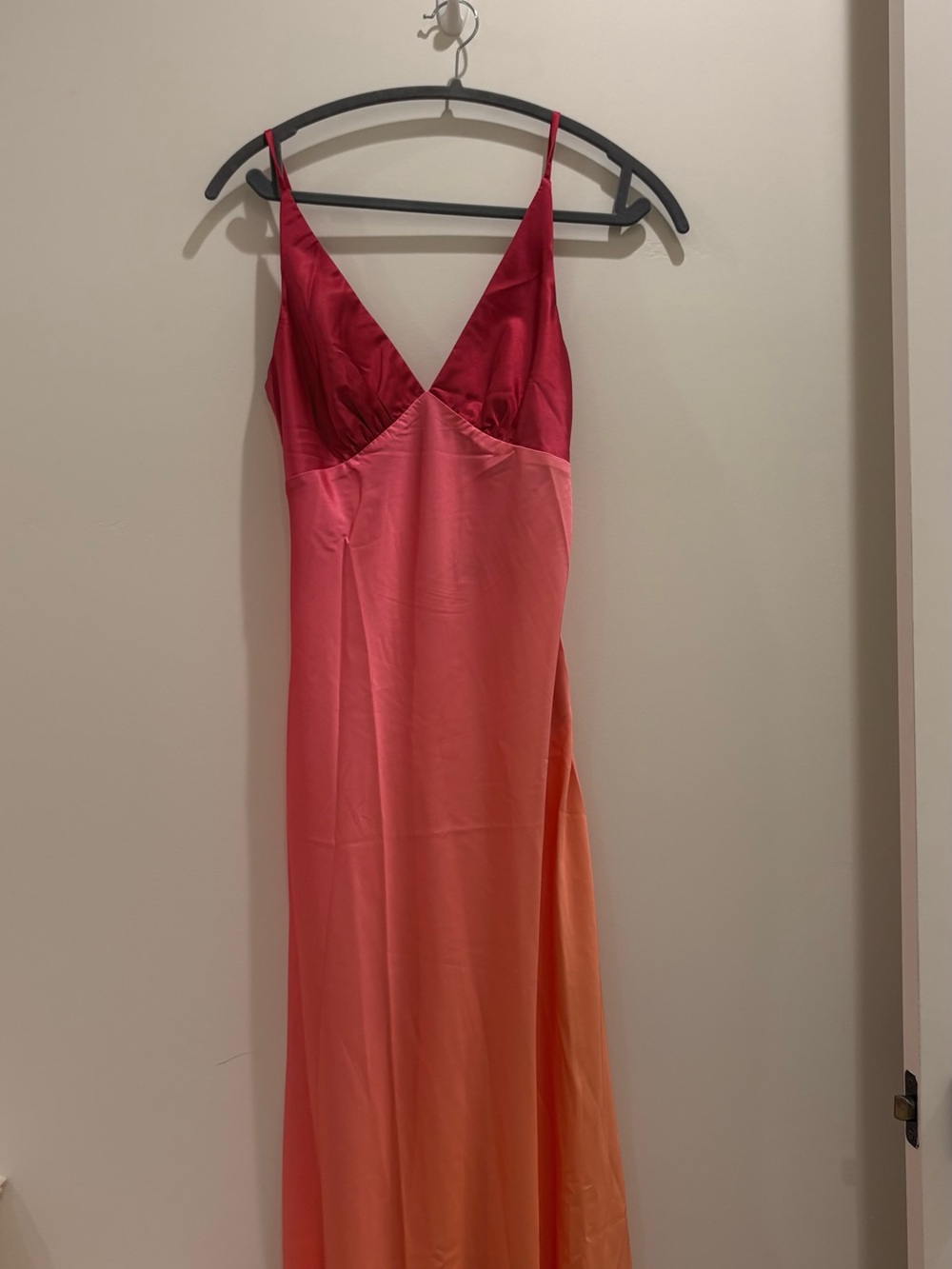 12th Tribe Pink Satin Sorbet Maxi Dress